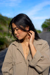 18K Gold Plated Tear Drop Threader Earrings