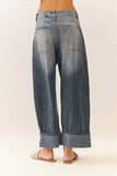 Striped Barrel Carpenter Culotte Pants in Washed Brown