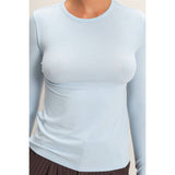Crew Neck Long Sleeve Top in Black