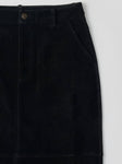 Faux Suede Midi Skirt in Black