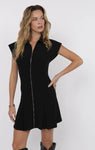 Zip Front Dress in Black