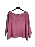 Linen Cotton Blend Top in Fuchsia