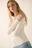 Shaper Fit Rib-Knit Long Sleeve in Black
