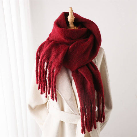 Tassel Scarf in Wine