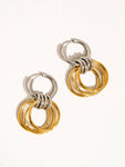18K Gold Plated Non-Tarnish Multi-Colored Triple Hoop Earrings