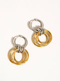 18K Gold Plated Non-Tarnish Multi-Colored Triple Hoop Earrings