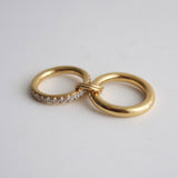 Cecilia Double Stacked Ring | CZ Interlocking Ring: 7