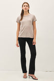 Garment Dyed Slub Tee in Greige