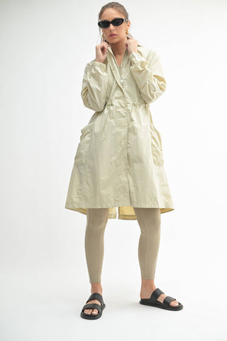 Waterproof Lightweight Rain Jacket in Oat Milk