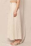Linen Overlap Midi Skirt