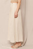 Linen Overlap Midi Skirt