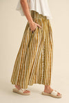 S4018   SMOCKING WAIST WITH FAKE BUTTON FRONT PRINT SKIRT: LEMON GRASS / S