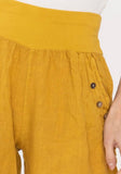 100% Linen Shorts in Jean Blue