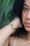 18K Gold Plated Adjustable Squiggle Cuff Bracelet