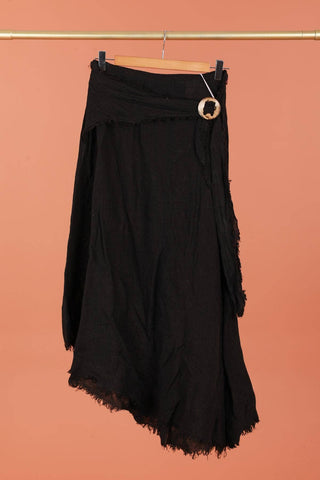 100% Linen Skirt in Black