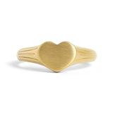 18K Gold Plated Heart Signet Ring