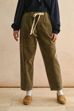 100% Cotton Washed Effect Corduroy Pants in Brown