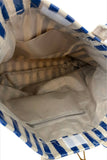 Blue & Beige Striped Tote Bag