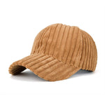 Striped Corduroy Baseball Cap in Ginger