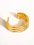 18K Gold Plated Non-Tarnish Wavy Bold Bangle