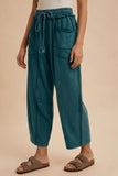 Mineral Wash Barrel Fit Utility Knit Pants in Midnight