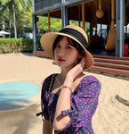 Summer Straw Hat With Ribbon