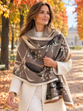 Gray / Black Garden Reversible Wrap – Artisan Shawl