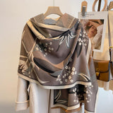 Gray / Black Garden Reversible Wrap – Artisan Shawl