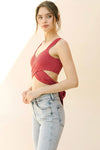 Tiny Gingham Wrap Around Top