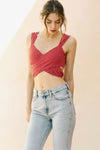 Tiny Gingham Wrap Around Top