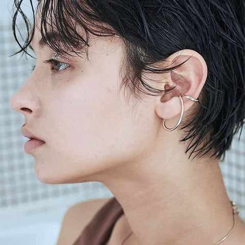 Geometric Silver Ear Cuff