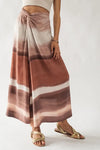 Ombre Print Twisted Maxi Skirt