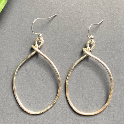 Organic Silver Hoop Earrings