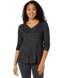 Black Waffle Raglan 3/4 Sleeve Top