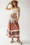 Ombre Print Twisted Maxi Skirt