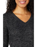 Black Waffle Raglan 3/4 Sleeve Top