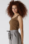 Angie | Brown Scoop Neck Tank