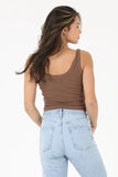 Angie | Brown Scoop Neck Tank