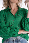 Cropped Green Blouse