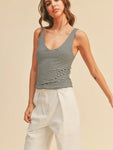 Striped V-Neck Tank Top