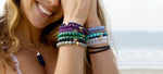 Charged Malachite & Silver Elastic Bracelet