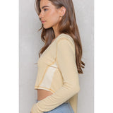 Cropped Round Neck Long Sleeve Top