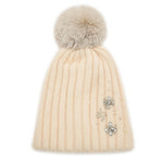 Cashmere wool pom pom hat