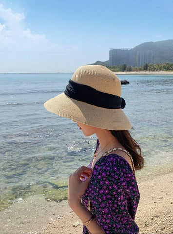 Summer Straw Hat With Ribbon