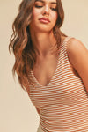 Striped V-Neck Tank Top